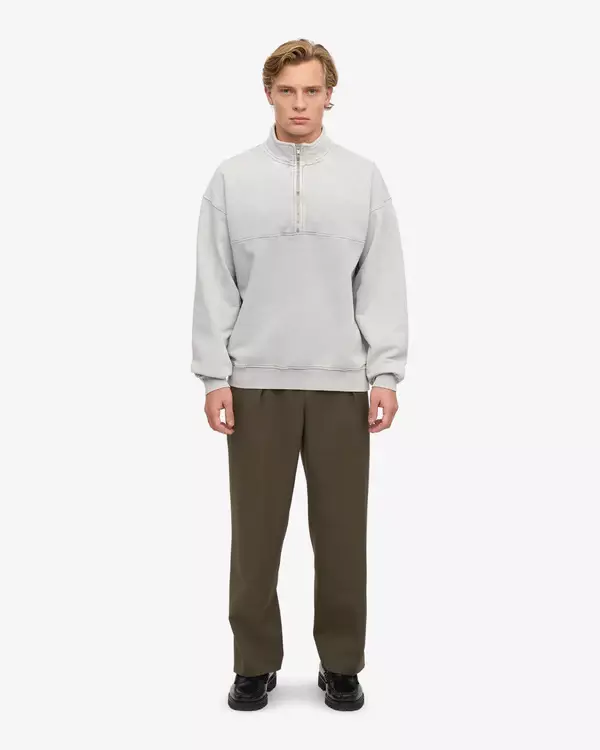 Colorful Standard Organic Quarter Zip Faded Grey unisex hellgrau